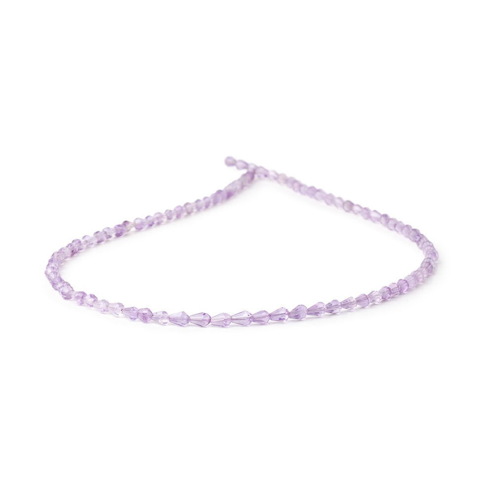 3.5-4.5mm Amethyst Straight Drilled Faceted Tear Drops 14.5 inch 75 beads