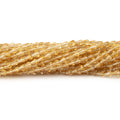3x2.5-4x3mm Citrine Straight Drilled Faceted Tear Drop 18 inch 130 Beads