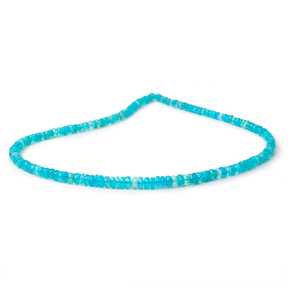 3.5-5.5mm Tropical Blue Ethiopian Opal Faceted Rondelles 16 inch 160 Beads AA