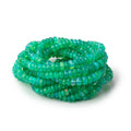 3.5-5.5mm Kelly Green Ethiopian Opal Faceted Rondelles 16 inch 166 Beads AA