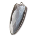 42x16mm Black Gold Bezel Platinum Grey Moonstone Point 1 ring Pendant 1 piece