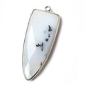 42x16mm Silver .925 Bezel Dendritic Opal Point 1 ring Pendant 1 piece