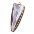 42x16mm Vermeil Bezel Chocolate Moonstone faceted point 1 focal bead