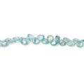 3.5-5mm Blue Zircon Plain Heart Beads 7.75 inch 76 pieces