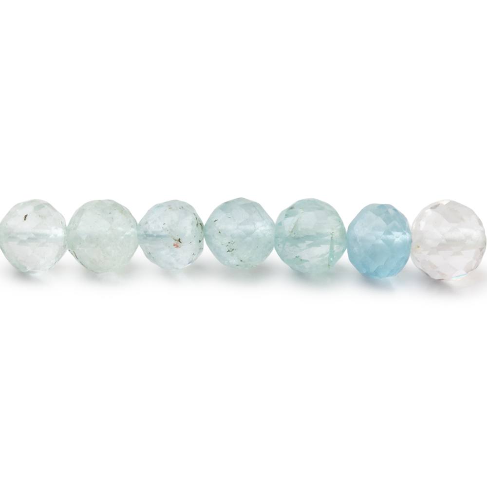 4-5mm Aquamarine Faceted Round 14 inch 70 Beads