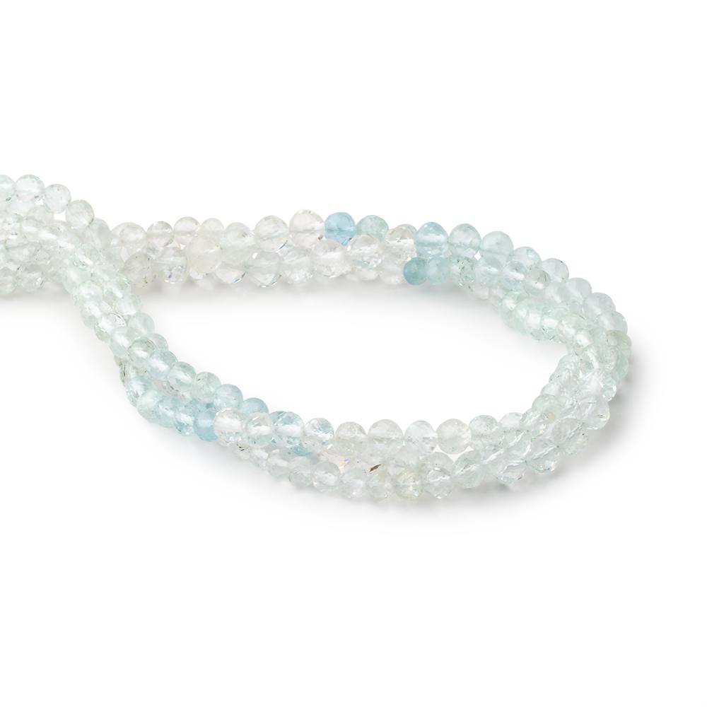 4-5mm Aquamarine Faceted Round 14 inch 70 Beads