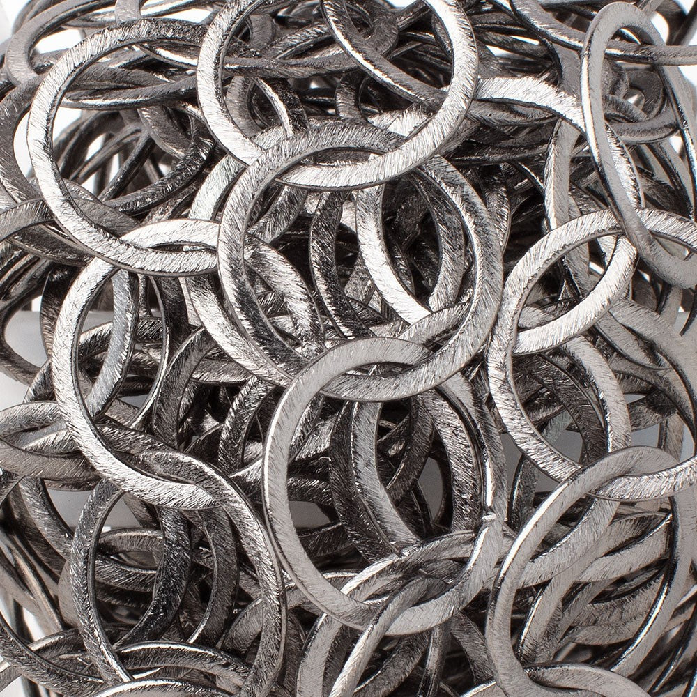 20mm Black Gold Plated Brushed Round Chain