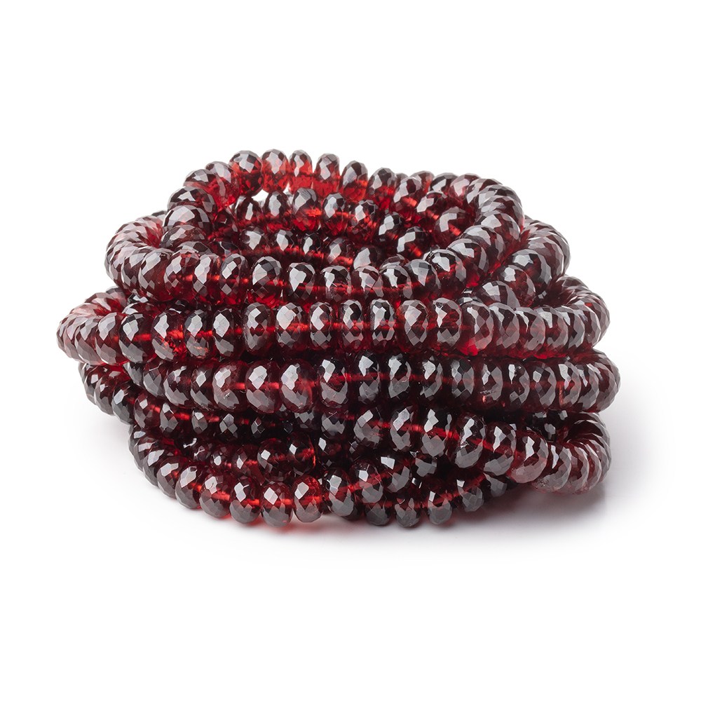 5.5-7mm Mozambique Garnet Faceted Rondelle 16 inch 105 Beads