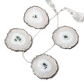 43x43-44x44mm Black Gold Leafed Solar Quartz Slices AAA Grade 4 pieces
