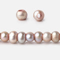 5-6mm Pinkish Gray 2.5mm Large Hole Off Round Pearls 15 inch 93 Beads