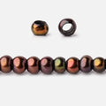 5mm Pistachio Brown 2.5mm Large Hole Off Round Pearls 15 inch 122 Beads