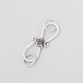 23x8.5mm Antiqued Sterling Silver S Hook Center Rope Design 1 piece