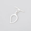 15x11mm Sterling Silver Satin Paisley Toggle 1 piece
