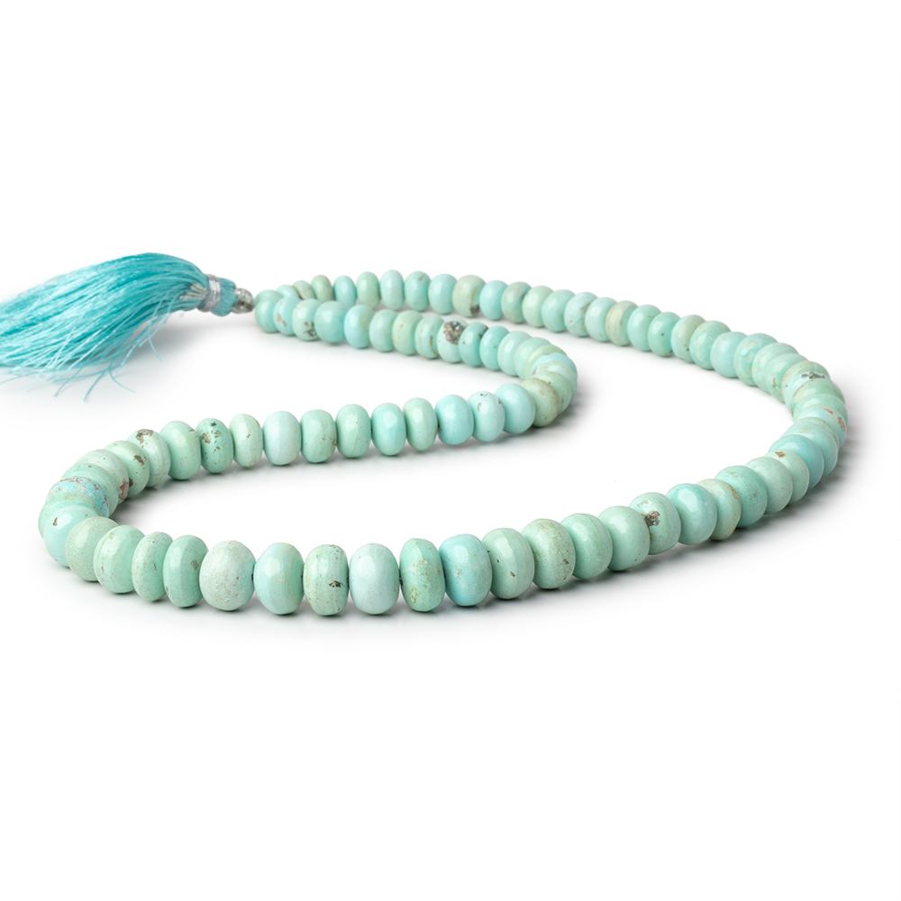 4.5-10mm Light Mongolian Turquoise Plain Rondelle 18 inches 88 Beads