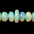 4.5-14mm Cream Ethiopian Opal Plain Rondelle beads 24 inch 131 pieces