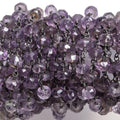 4.5-5mm Amethsyt faceted rondelle Black Gold plated Chain by the foot 32 pcs