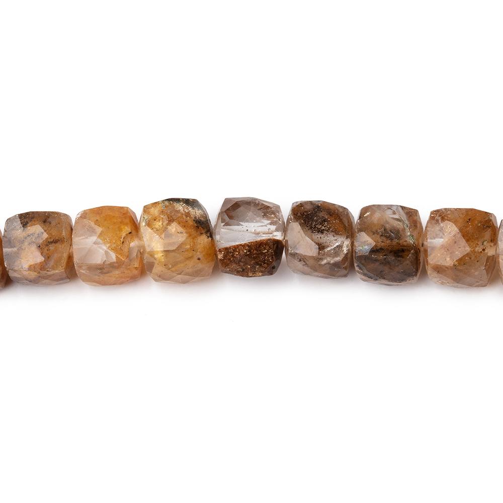 5.5mm Ferrous Quartz Faceted Cube Beads 8 inch 36 pieces