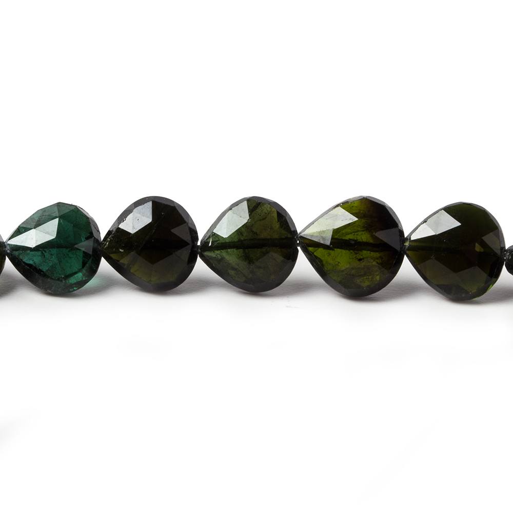 4.5- 8mm Green Tourmaline Straight Drill Heart 15.5 inch 56 pieces
