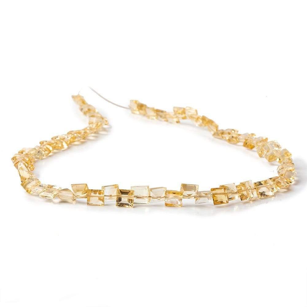 4.5- 5mm Citrine Emerald Cut Square Pavilion faceted Beads 12 inch 72 pieces