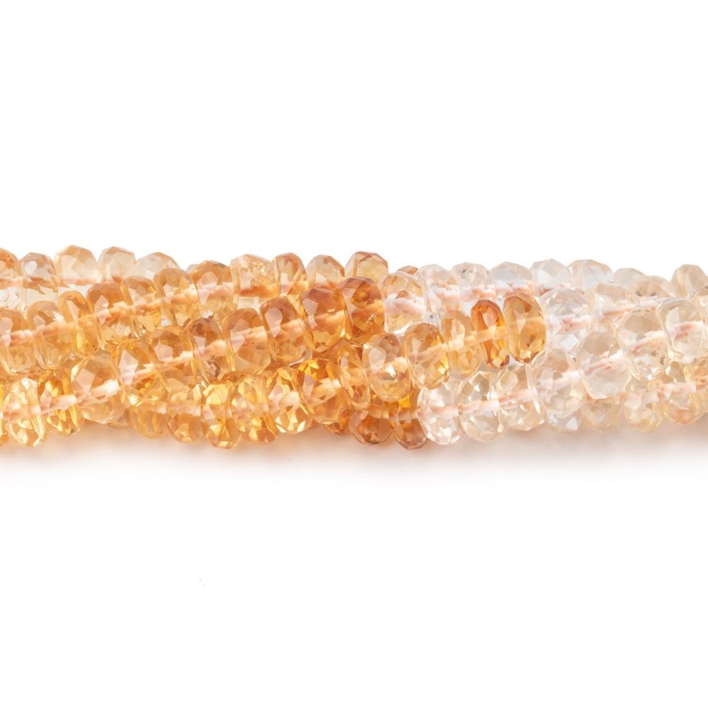 4mm Citrine Faceted Rondelle Beads 14 inch 145 pieces