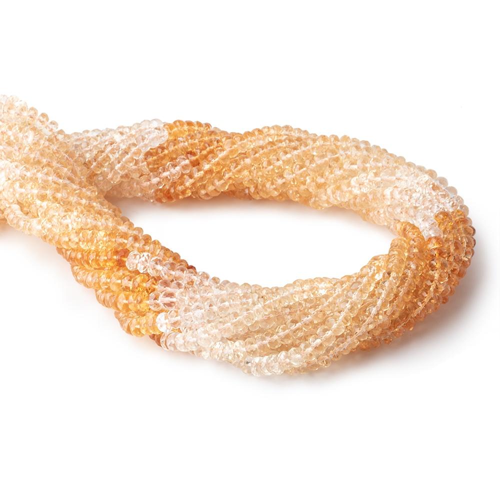 4mm Citrine Faceted Rondelle Beads 14 inch 145 pieces
