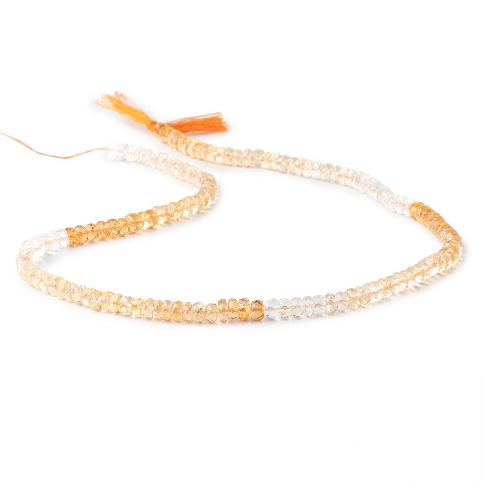 4mm Citrine Faceted Rondelle Beads 14 inch 145 pieces
