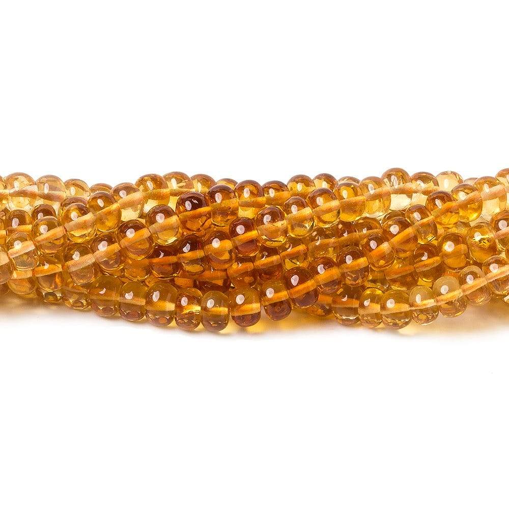 5.5mm Dark Citrine plain rondelle beads 14 inch 92 pieces AA