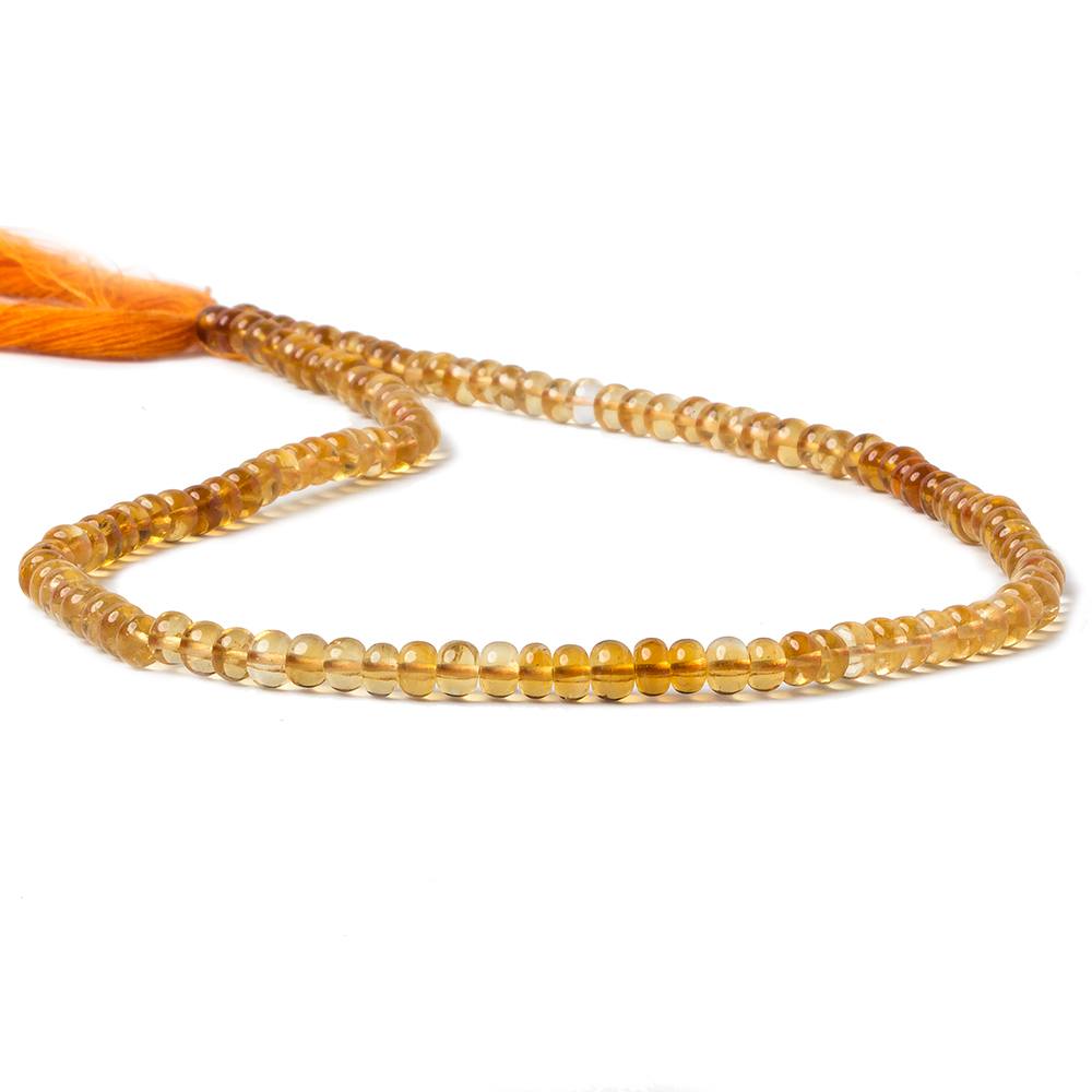 5.5mm Dark Citrine plain rondelle beads 14 inch 92 pieces AA