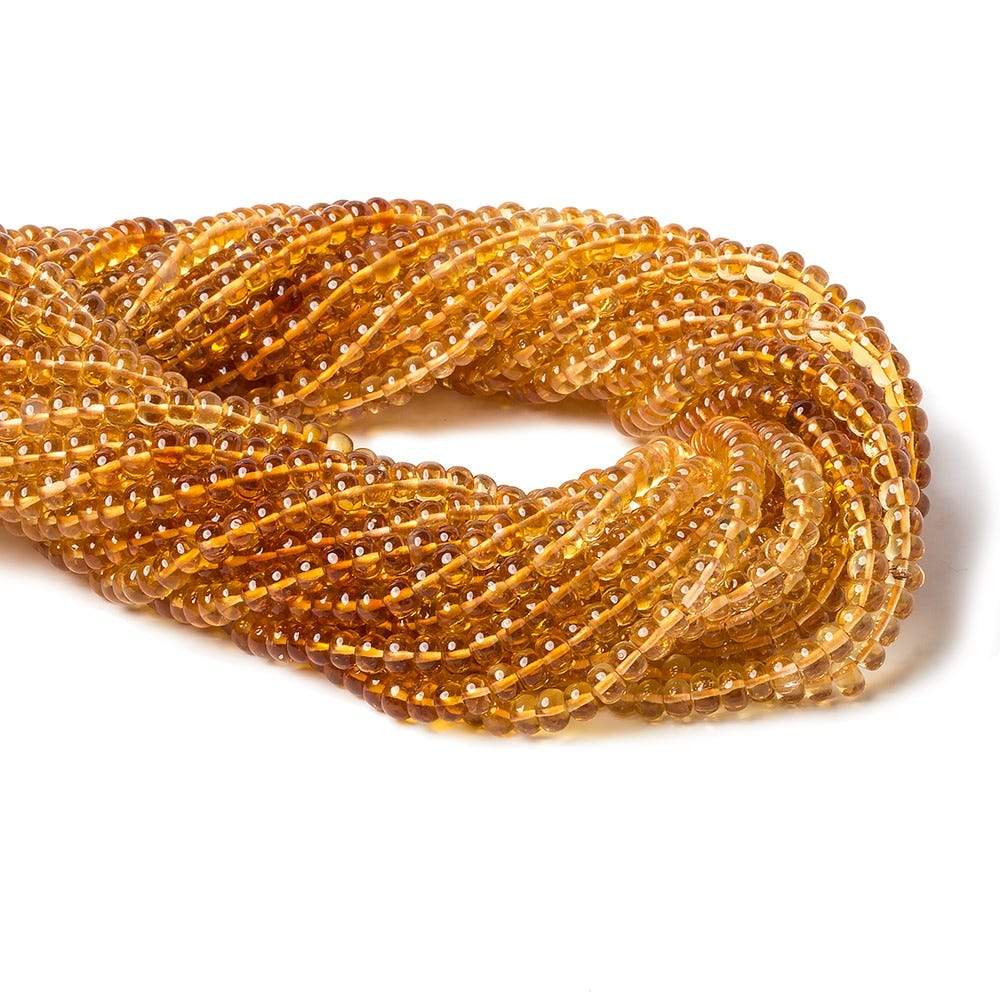 5.5mm Dark Citrine plain rondelle beads 14 inch 92 pieces AA