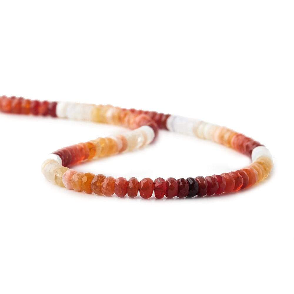 4.5mm Fire Opal Faceted Rondelle 16 inch 135 pieces