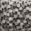 4.5mm Matte Crystal Quartz round Black Gold Chain by the foot 30 pieces