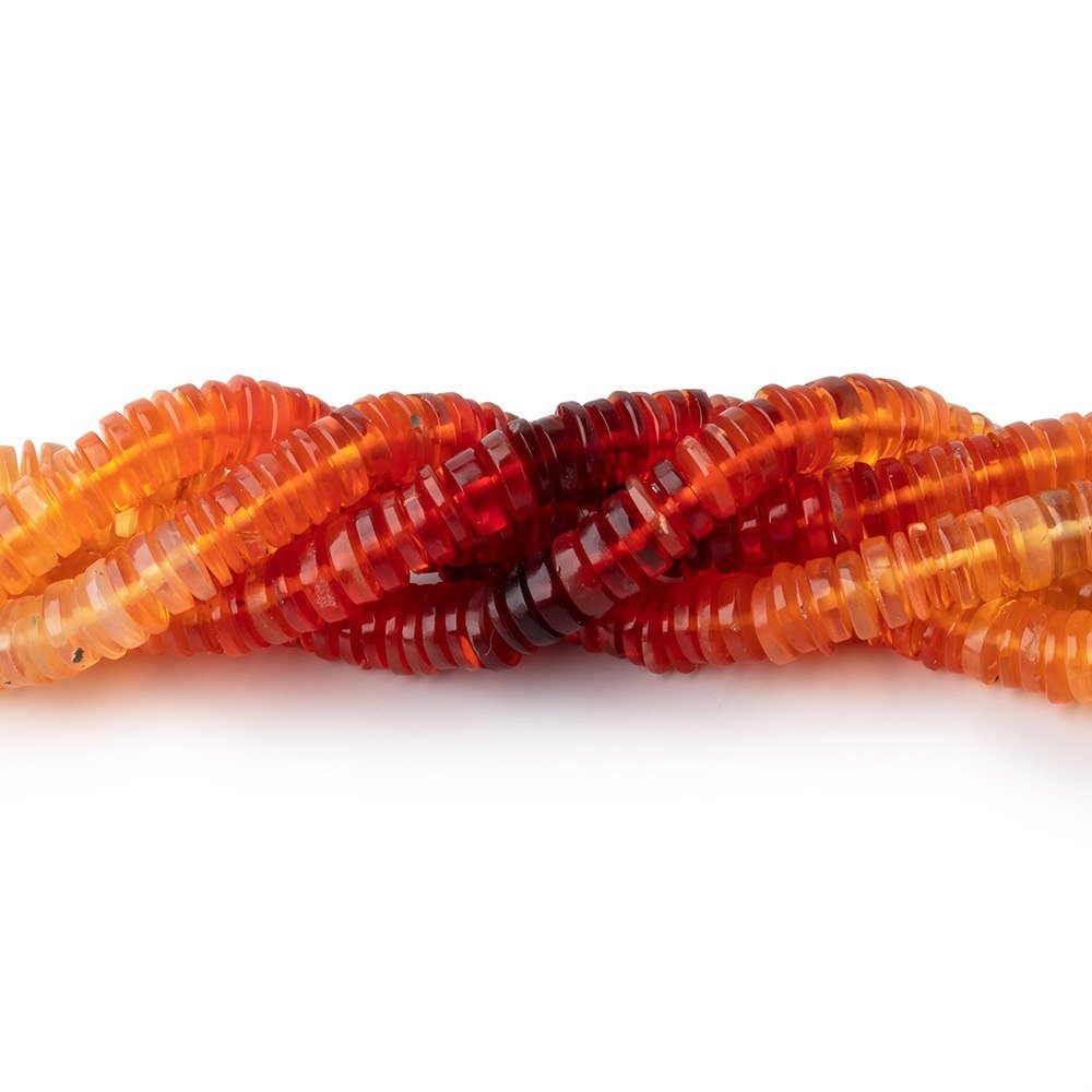 4.5mm Multi Color Fire Opal plain heishi beads 15 inch 305 pieces
