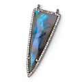 45x18mm Black Gold CZ Bezel Labradorite Faceted Point Connector 1 Focal