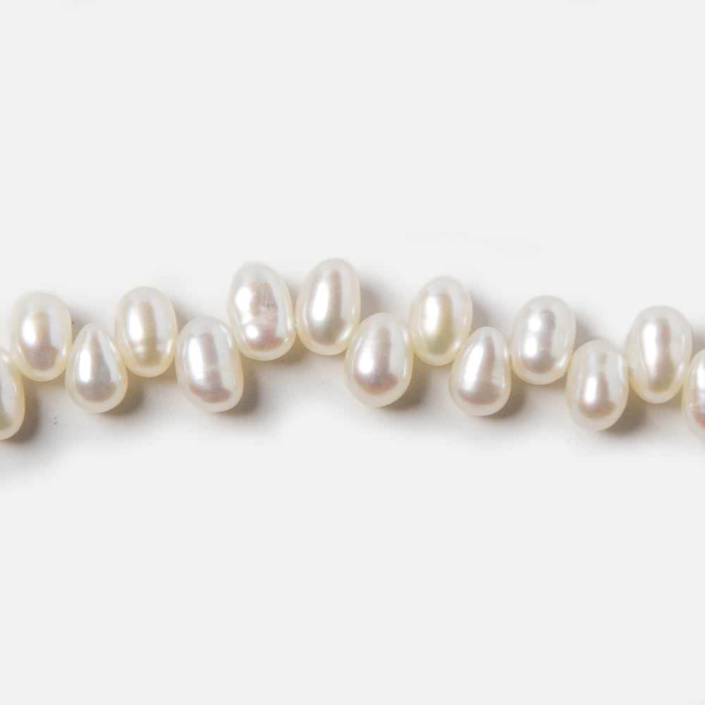3x5mm White Top Drilled Oval Freshwater Pearls 16 inch 141 pieces