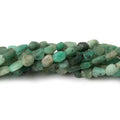 4.5x4-6x4.5mm Matte Colombian Emerald tumbled plain nuggets 12 inch 54 beads A