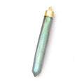 45x6mm Gold Leafed Labradorite Spike focal bead 1 piece