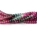 4.7mm Multi Color Tourmaline plain rondelle beads 18 inch 154 pieces A