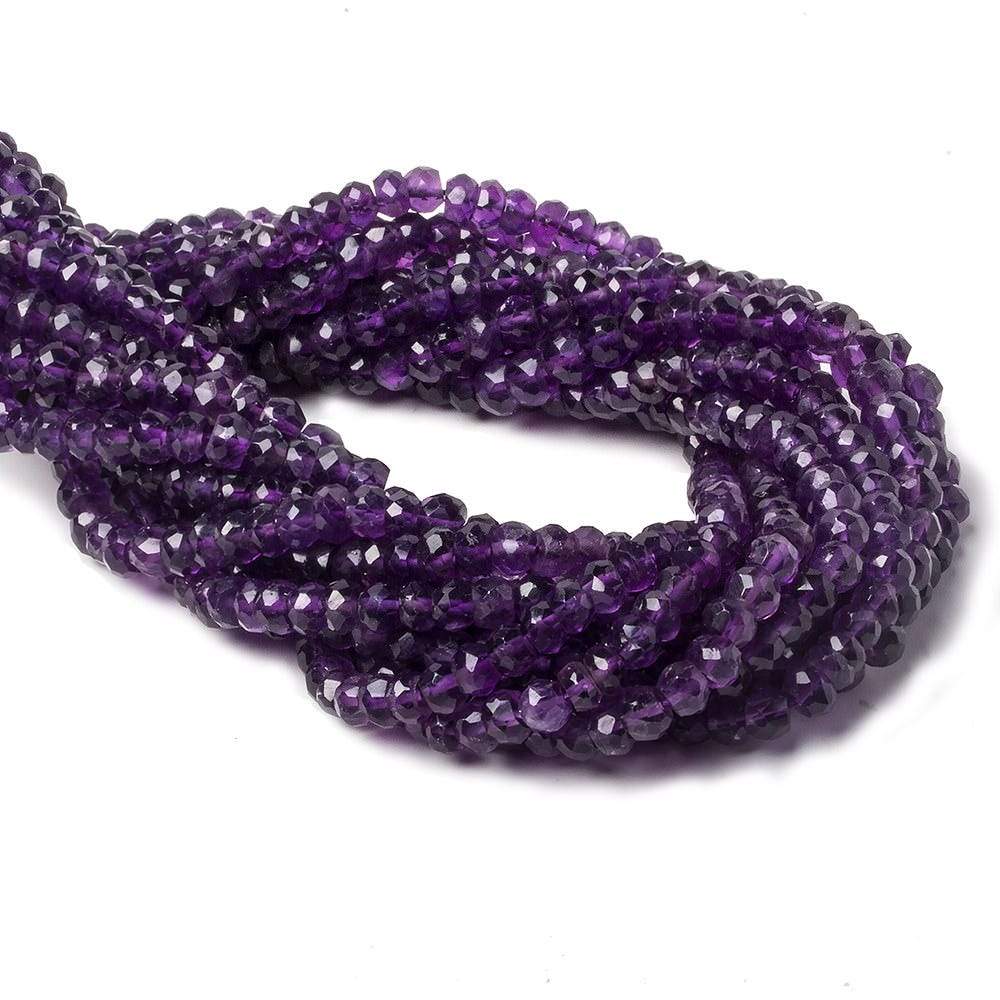4mm Amethyst Faceted Rondelle Beads 13 inch 100 pieces