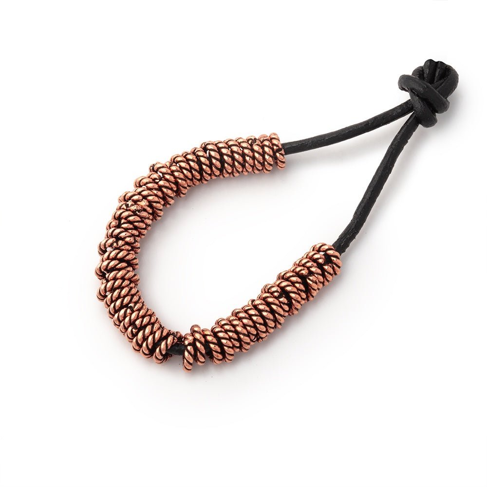 4mm Antiqued Copper Twisted Jump Ring Set of 50 pieces