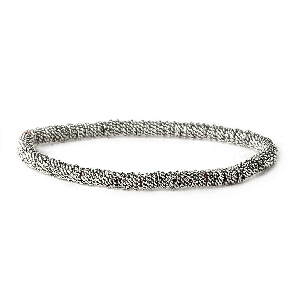 4mm Antiqued Sterling Silver Plated Copper Twisted Jumpring 8 inch 170 pcs