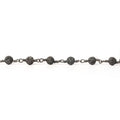 4mm Black Lava Rock Round Black Gold Chain by the foot 29 pieces