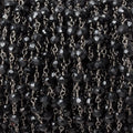 4mm Black Tourmaline faceted rondelle Black Gold plated Chain by the foot 35 pcs