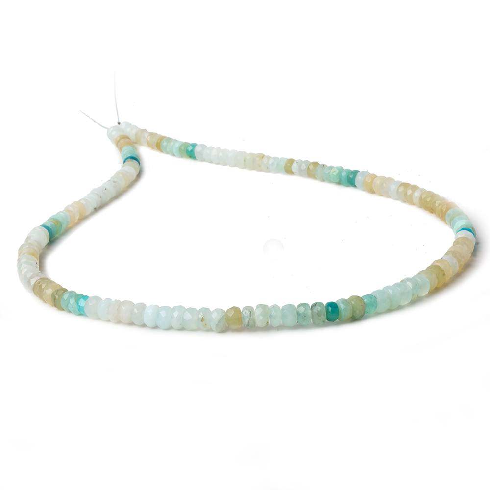 3mm Blue Peruvian Opal Faceted Rondelles 14 inch 140 Beads