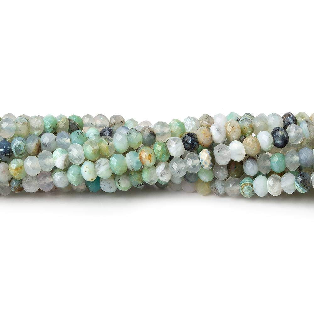 4mm Blue Peruvian Opal micro faceted rondelle beads 16 inch 143 pieces AA