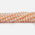 4.5x4mm Peach Off Round Freshwater Pearls 15 inch 100 pieces