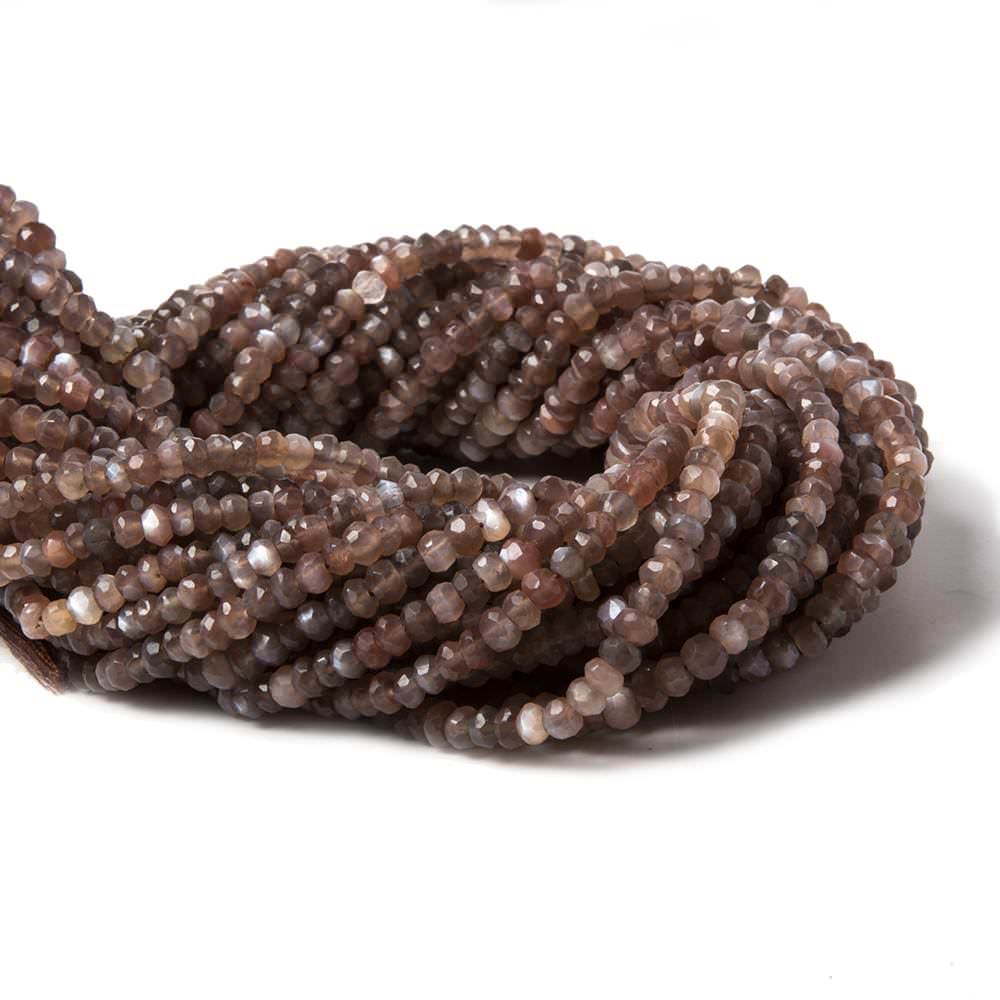 4mm Chocolate Moonstone faceted rondelle beads 13 inch 115 pieces AA Grade