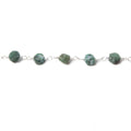 4mm Frosted Emerald plain coin Black Gold Chain by the foot 31 pcs