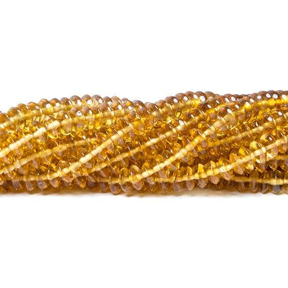4.5mm Golden Shaded Tourmaline Plain Rondelle 16 inch 198 beads