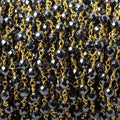 4mm Hematite faceted round Gold Chain by the foot 31 pcs
