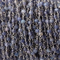 4mm Iolite faceted rondelle Silver plated Chain by the foot